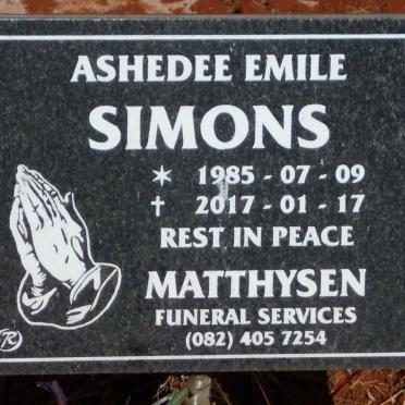 SIMONS Ashedee Emile 1985-2017