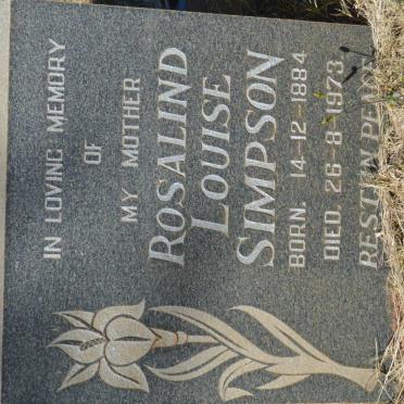SIMPSON Rosalind Louise 1884-1973
