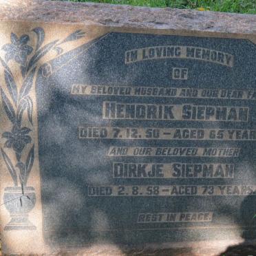 SIEPMAN Hendrik -1950 &amp; Dirkje -1958