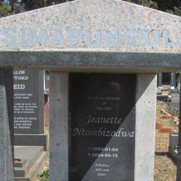 SIMAPUNGULA Jeanette Ntombizodwa 1950-2004