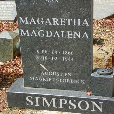 SIMPSON Magaretha Magdalena 1866-1944