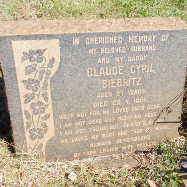 SIEBRITZ Claude Cyril -1954