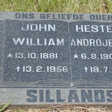 SILLANDS John William 1881-1956 &amp; Hester Androjetha 1907-1983