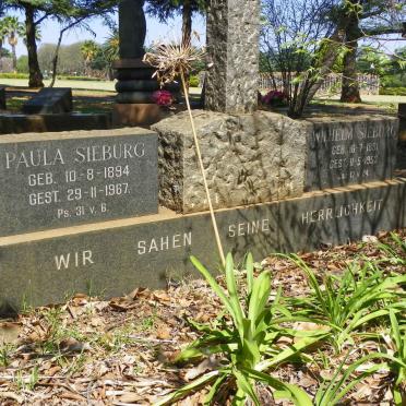 SIEBURG Wilhelm 1881-1953 &amp; Paula 1894-1967