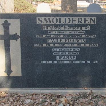 SMOLDEREN Emile Francis 1892-1945 &amp; Jeanne 1889-1976