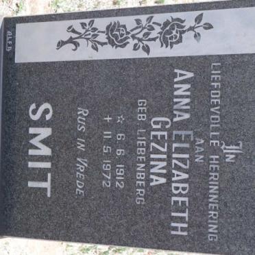 SMIT Anna Elizabeth Gezina nee LIEBENBERG 1912-1972