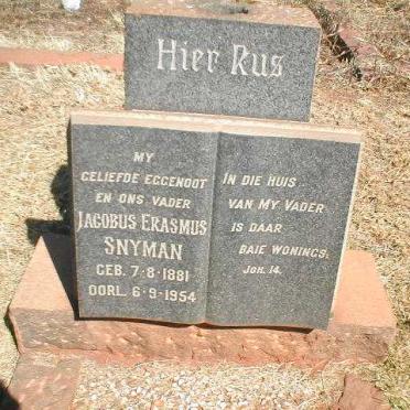 SNYMAN Jacobus Erasmus 1881-1954