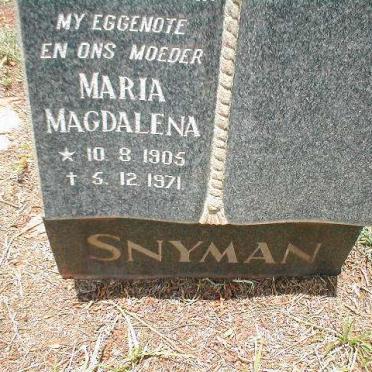SNYMAN Maria Magdalena 1905-1971