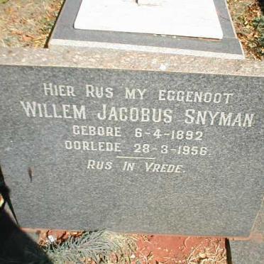 SNYMAN Willem Jacobus 1892-1956