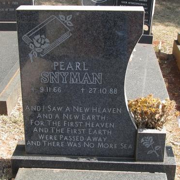 SNYMAN Pearl 1866-1988