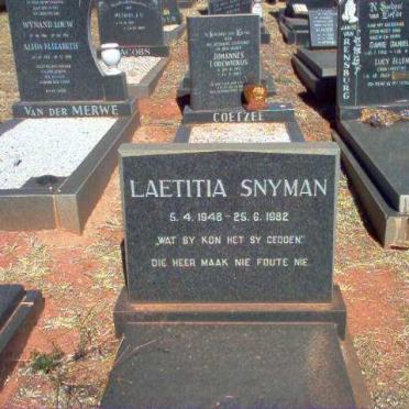 SNYMAN Laetitia 1948-1982