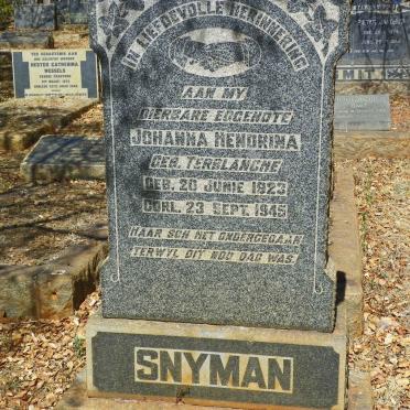 SNYMAN Johanna Hendrina nee TERBLANCHE 1923-1945