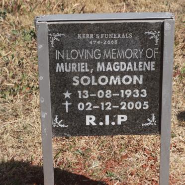 SOLOMON Muriel Magdalene 1933-2005