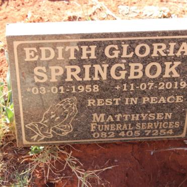 SPRINGBOK Edith Gloria 1958-2019