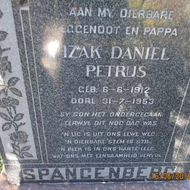 SPANGENBERG Izak Daniel Petrus 1912-1953