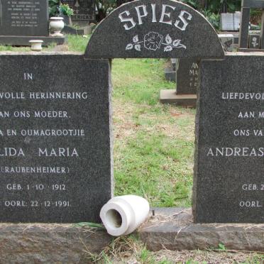 SPIES Andreas Theodorus 1907-1970 &amp; Alida Maria RAUBENHEIMER 1912-1991