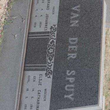 SPUY Sybrand Johannes, van der 1894-1978 &amp; Elsje Catharina 1902-1983