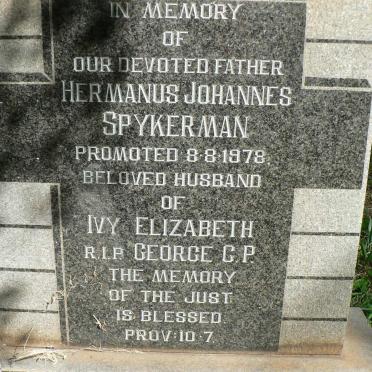 SPYKERMAN Hermanus Johannes -1978