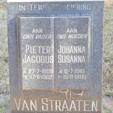 STRAATEN Pieter Jacobus, van 1909-1962 &amp; Johanna Susanna 1910-1966