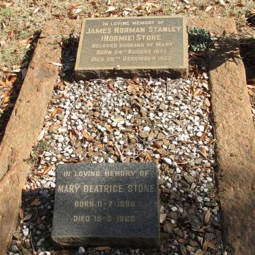 STONE James Norman Stanley 1877-1953 &amp; Mary Beatrice 1888-1969