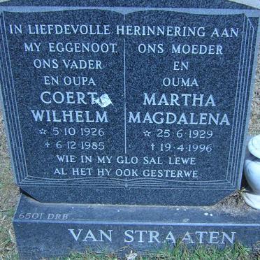 STRAATEN Coert Wilhelm, van 1926-1985 &amp; Martha Magdalena 1929-1996