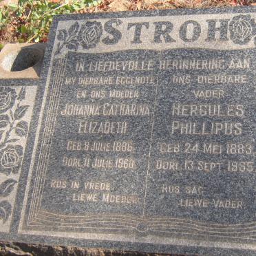 STROH Hercules Phillipus 1883-1965 &amp; Johanna Catharina Elizabeth 1886-1960