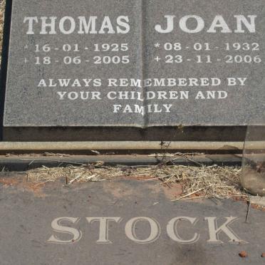 STOCK Thomas 1925-2005 &amp; Joan 1932-2006