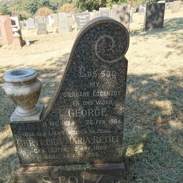 STOLZ George 1884-1964 &amp; Gertruida Maria Retief BOTHA 1889-1965