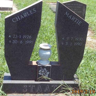 STAATS Charles 1926-1991 &amp; Martie 1930-1990