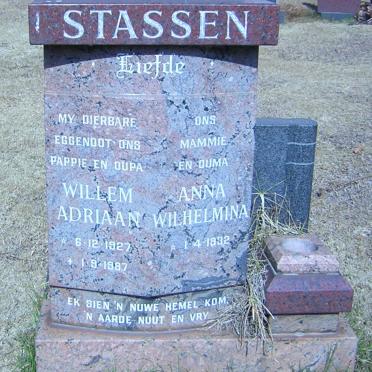 STASSEN Willem Adriaan 1927-1987 &amp; Anna Wilhelmina 1932-