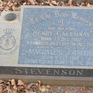 STEVENSON Henry Galloway 1902-1981 &amp; Magdalene J. 1903-2000