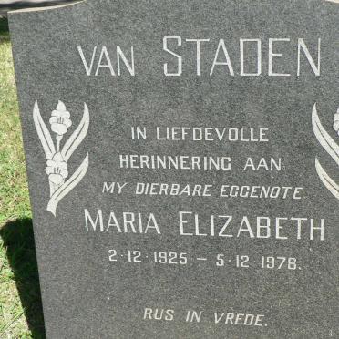 STADEN Maria Elizabeth, van 1925-1978