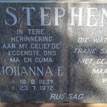 STEPHENS Johanna E. 1937-1972