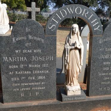 STIDWORTHY James Alfred 1914-1992 &amp; Martha Joseph 1912-1964
