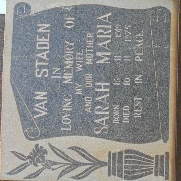 STADEN Sarah Maria, van 1919-1975