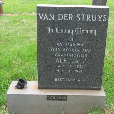 STRUYS Aletta P., van der 1925-1990