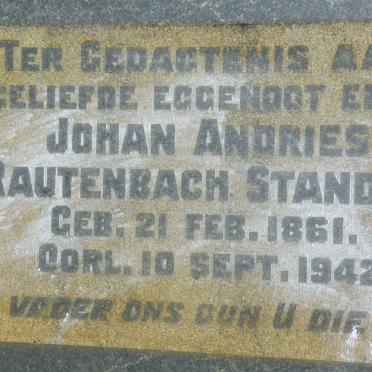 STANDER Johan Andries Rautenbach 1861-1942