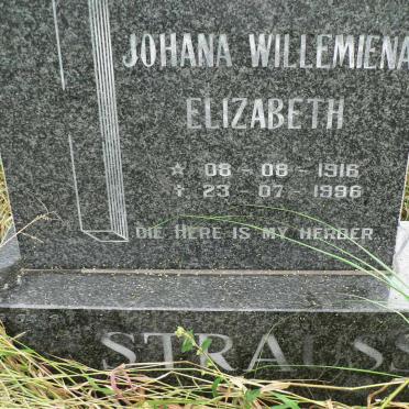 STRAUSS Johana Willemiena Elizabeth 1916-1996