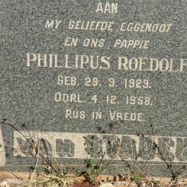 STADEN Phillipus Roedolf, van 1929-1958