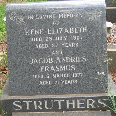 STRUTHERS Jacob Andries Erasmus -1977 &amp; Rene Elizabeth -1967