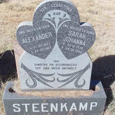 STEENKAMP Alexander 1937-1967 &amp; Sarah Johanna 1932-1988