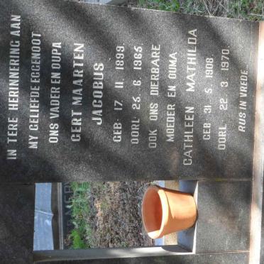 STEENKAMP Gert Maarten Jacobus 1899-1965 &amp; Cathleen Mathilda 1908-1970