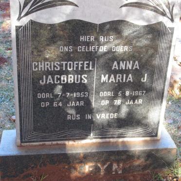 STEYN Christoffel Jacobus -1953 &amp; Anna Maria J. -1967
