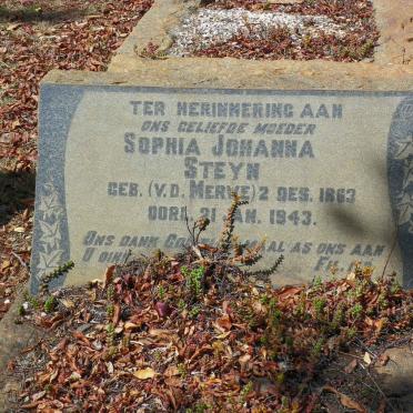 STEYN Sophia Johanna nee v.d. MERWE 1863-1943