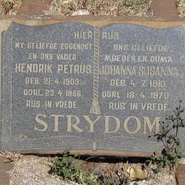 STRYDOM Hendrik Petrus 1903-1956 &amp; Johanna Susanna 1910-1970