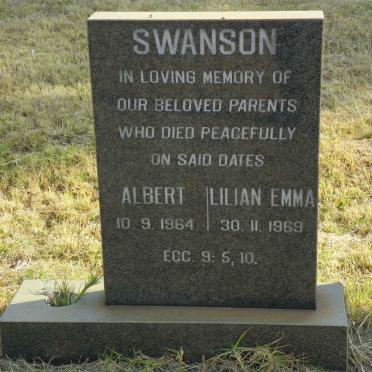 SWANSON Albert -1964 &amp; Lilian Emma -1969