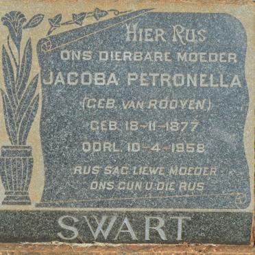 SWART Jacoba Petronella nee VAN ROOYEN 1877-1958
