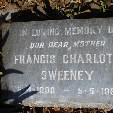SWEENEY Francis Charlotte 1890-1956