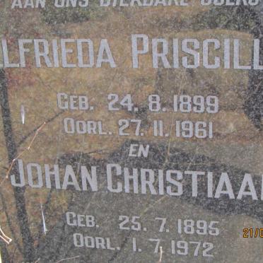 SWARTS Johan Christiaan 1895-1972 &amp; Elfrieda Priscilla 1899-1961