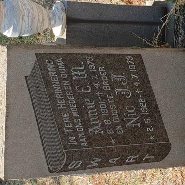 SWART Annie E.M. 1901-1973 :: SWART Nic J.J. 1922-1973